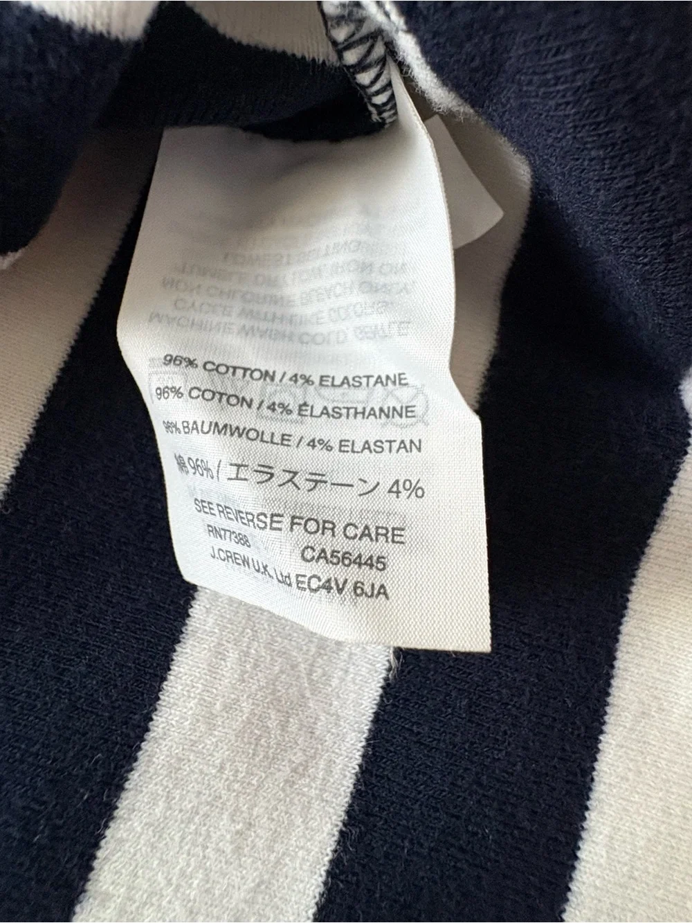 J.Crew Navy & White Breton Stripe Boatneck Top Women’s Medium 3/4 Sleeve